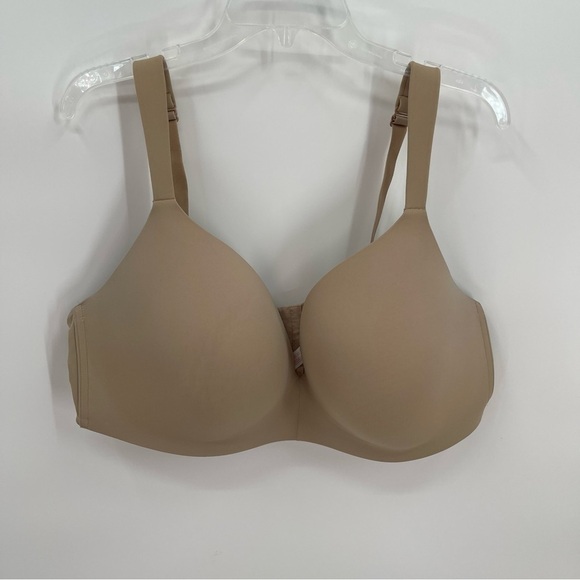 Lane Bryant Cacique Size 46DDD Tan Simply Wire Free Plunge Bra Back Closure - Picture 6 of 6